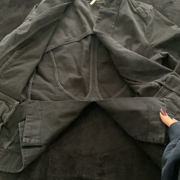 Free People Light Distressed Washed Black Military Jacket - Picture 9 of 12